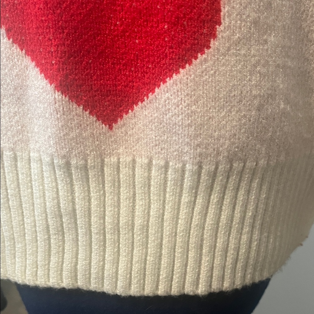 Miracle Cream & Red Heart Knit Sweater w/ Cut Out Back Size M/L - Picture 9 of 16